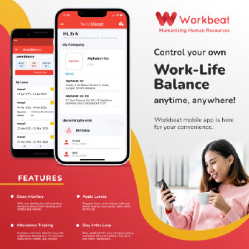 Control your own Work-Life Balance anytime, anywhere with Workbeat mobile app!