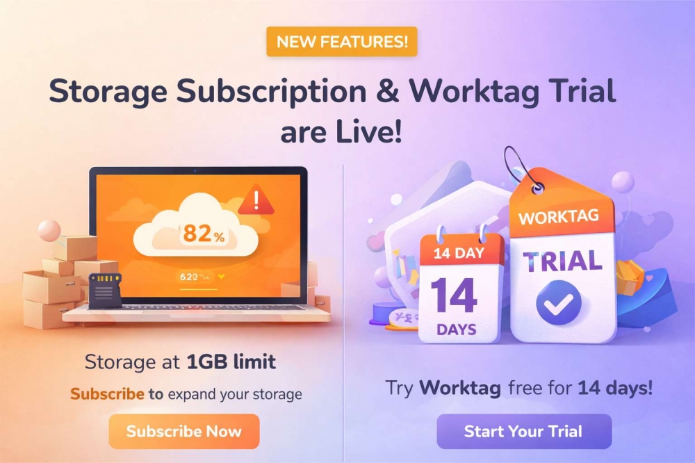 Storage Add-ons and WorkTag Trial Are Now Live